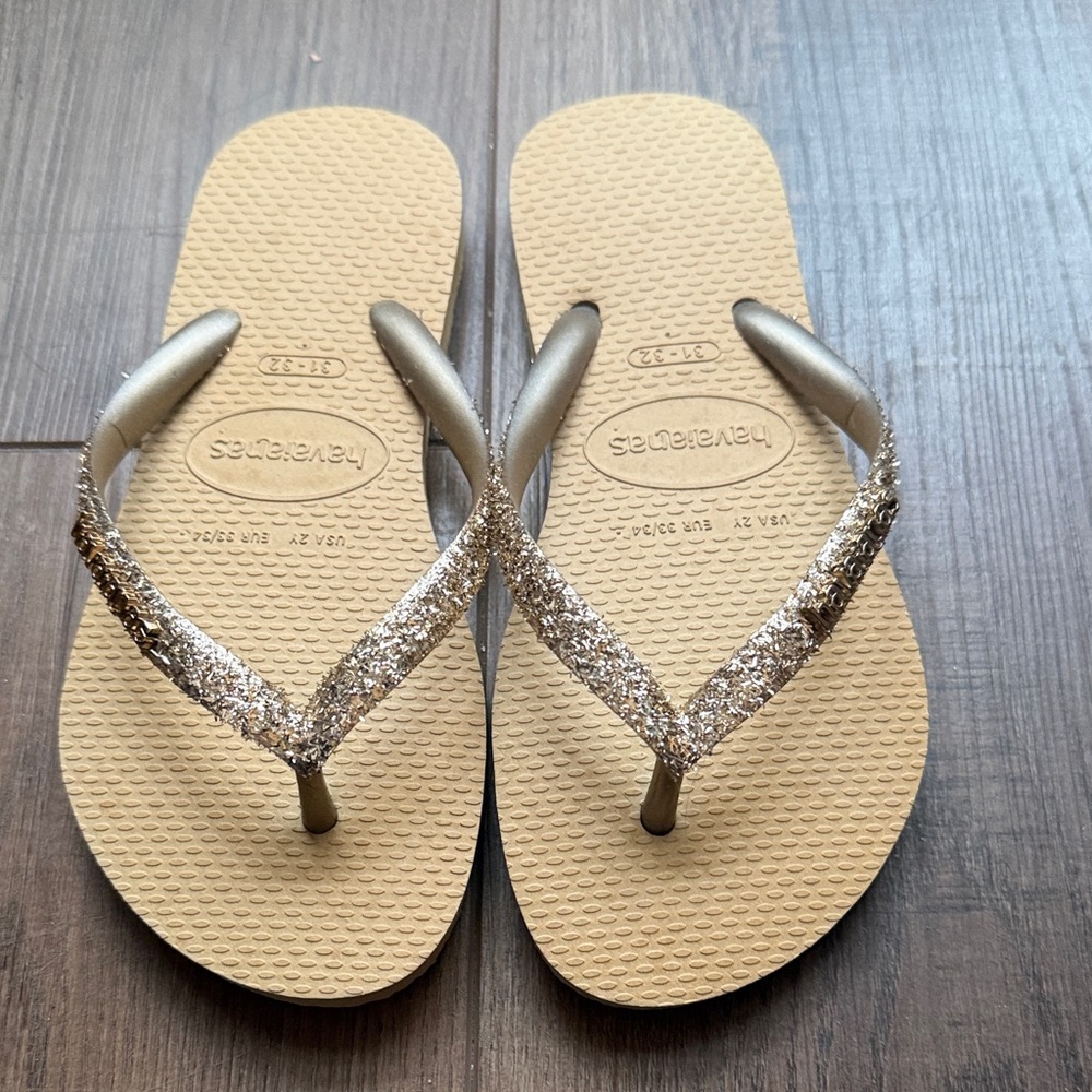 Havaianas kids Sparkle Sandals - gold and Tan